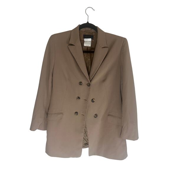 Piazza Sempione Women's Wool Blend Blazer IT 42 Beige Double-Breasted Jacket - Picture 9 of 12